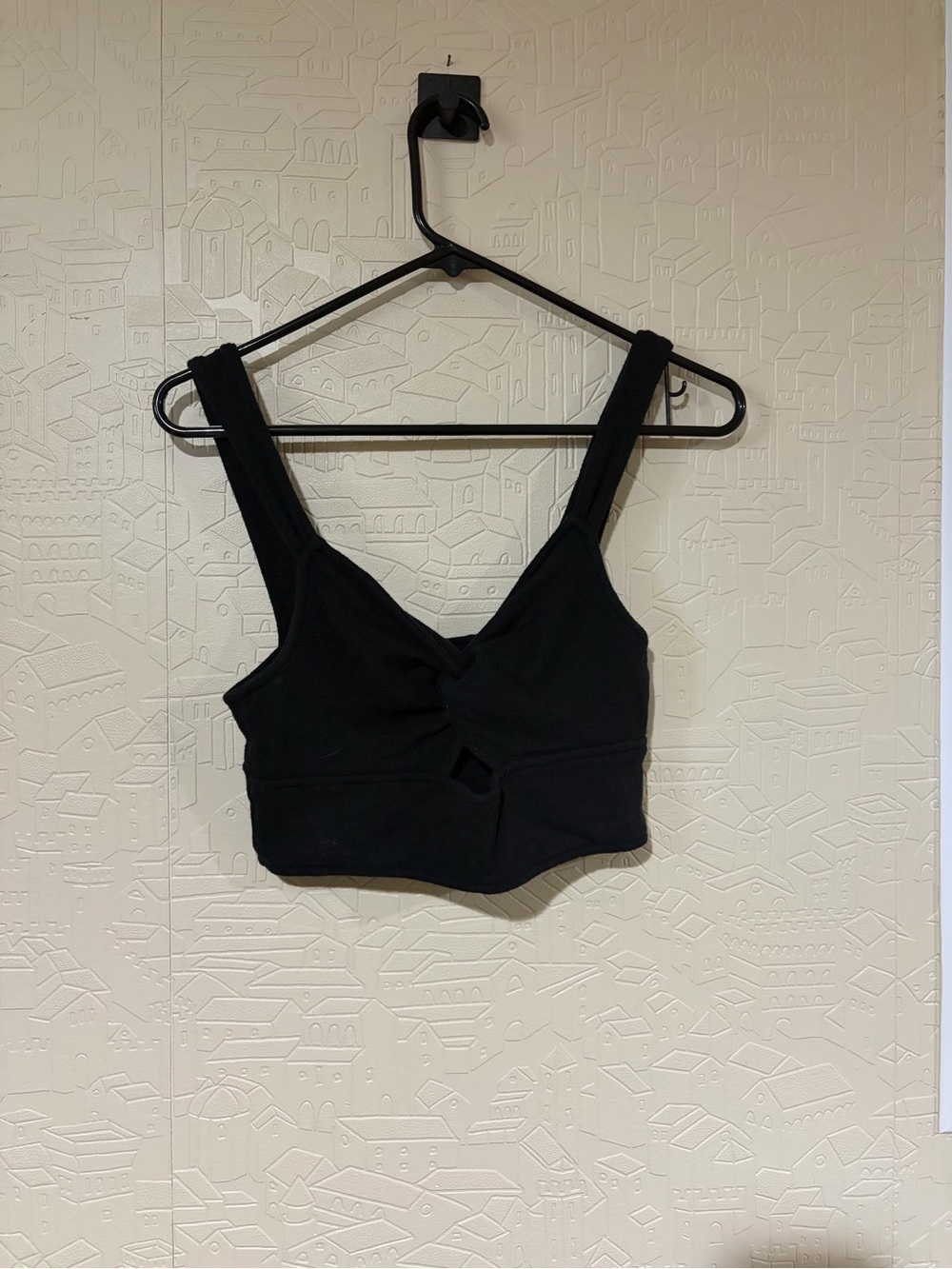 Madewell Black Twisted Front Crop Top